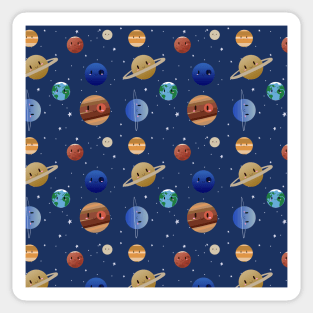 Cute Solar System - Repeating Pattern Sticker